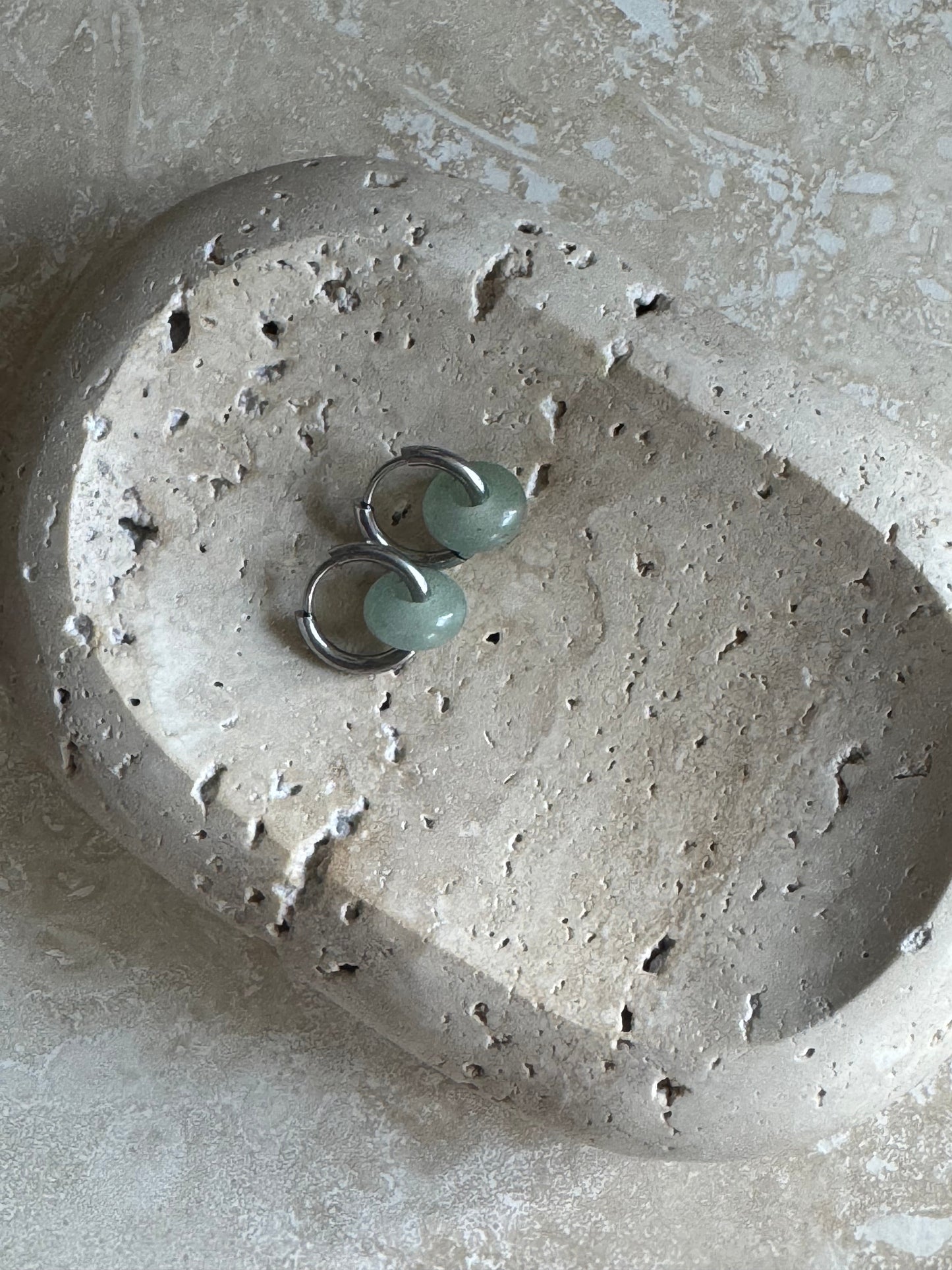 Creolen Aventurin silbern