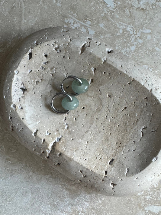 Creolen Aventurin silbern