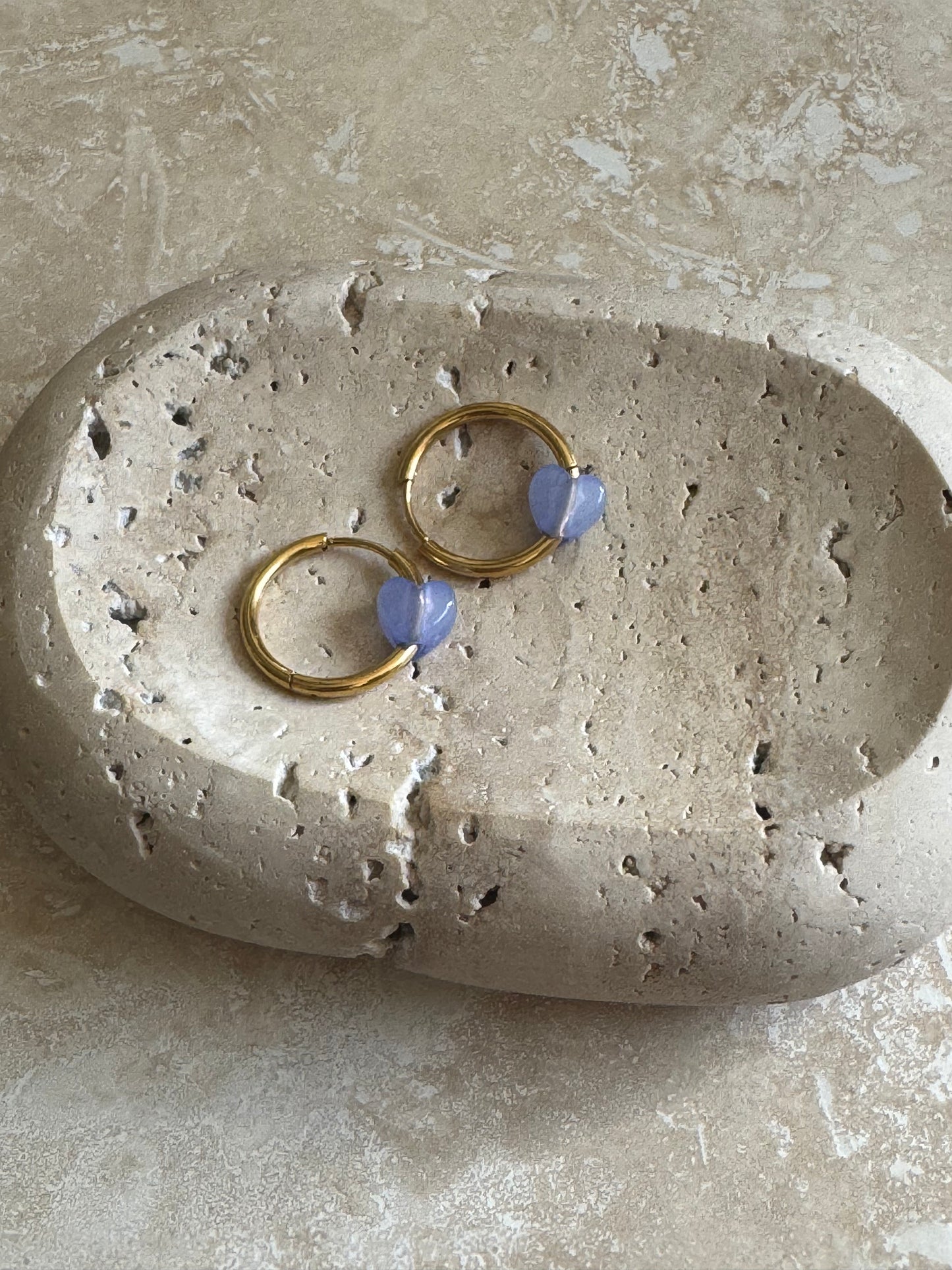 Creolen blue Hearts