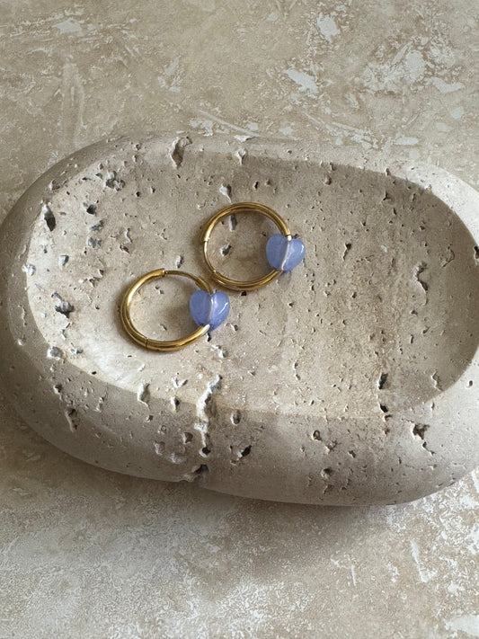 Creolen blue Hearts
