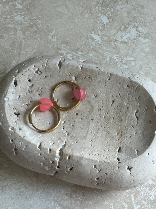 Creolen pink Hearts